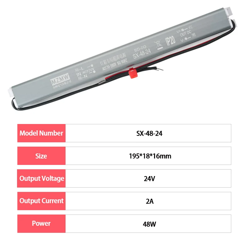 Adaptateur de bande LED pour éclairage TransDevices, alimentation 12V, AC 220V à DC 24V, 18W, 24W, 36W, 48W, 60W, 72W, 80W, boîte à lumière TransDevices