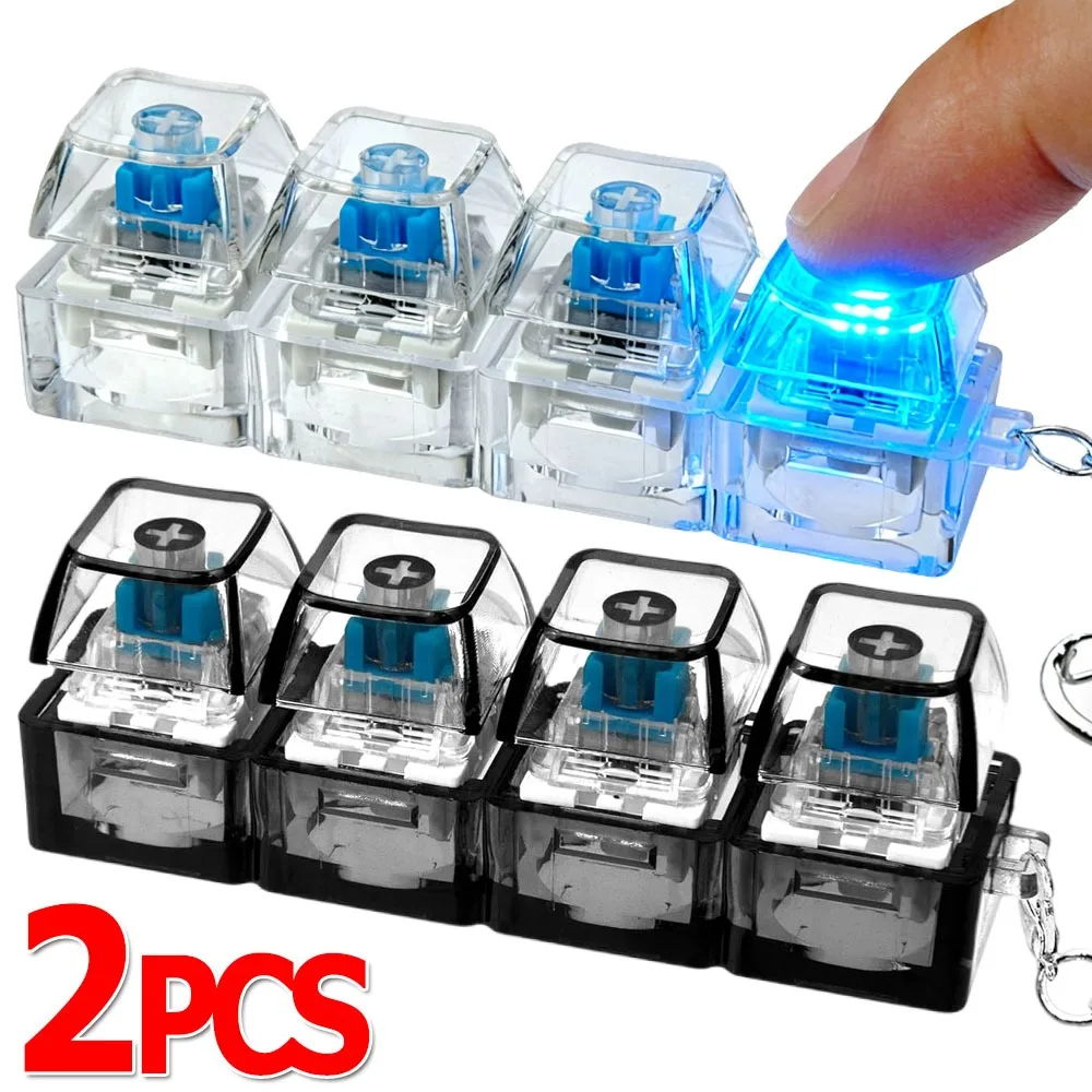 4Keys Mechanical Keyboard Keychain Finger Button Anti Stress Keycap for Office Home Adults Kid Decompression Clicker Gadget Gift