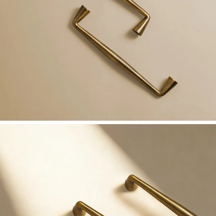 Dooroom Massiver Messing Luxus Antik Küchengriff Minimalistisches Design Stilvoller Schrank- und Kleiderschrankgriff Lange Hardware-Griffe – Detail 10
