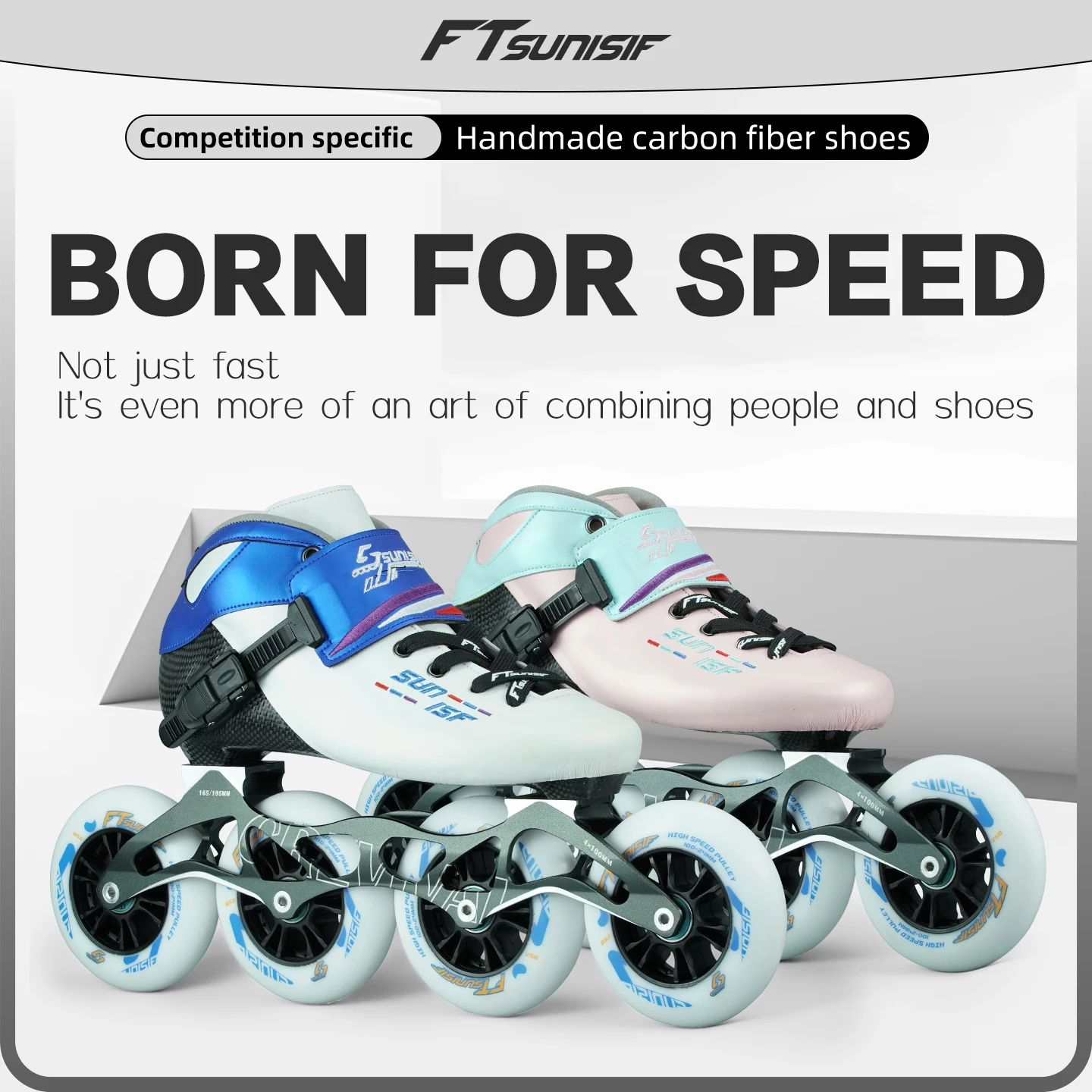 

Sunisif Carbon Fiber Speed Inline Roller Skates 4*100/110mm Advanced Competition Racing Street Asphalt Road Skating Patines