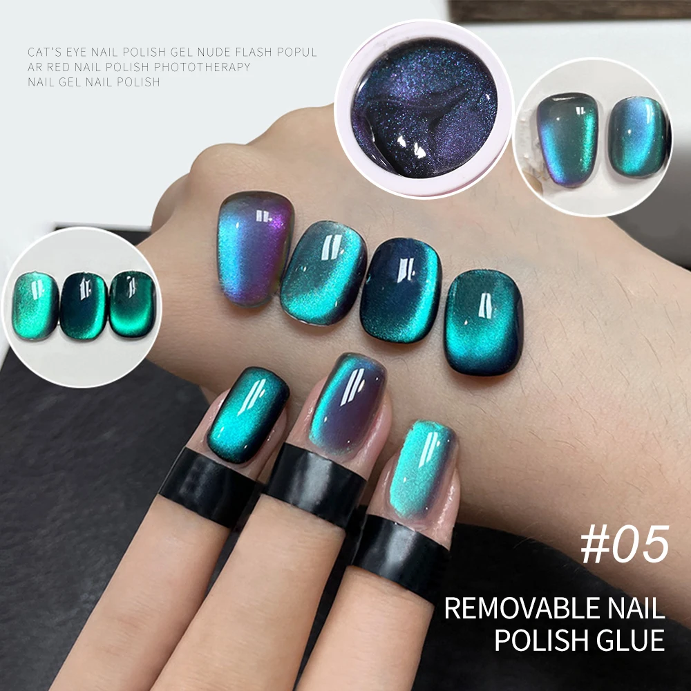 6g Glass Crystal Cat Eye Gel Nail Polish 9D Cat Eye Soak Off UV Gel Autumn Winter Nail Polish Flash Chameleon Magnetic Gel *&H2e