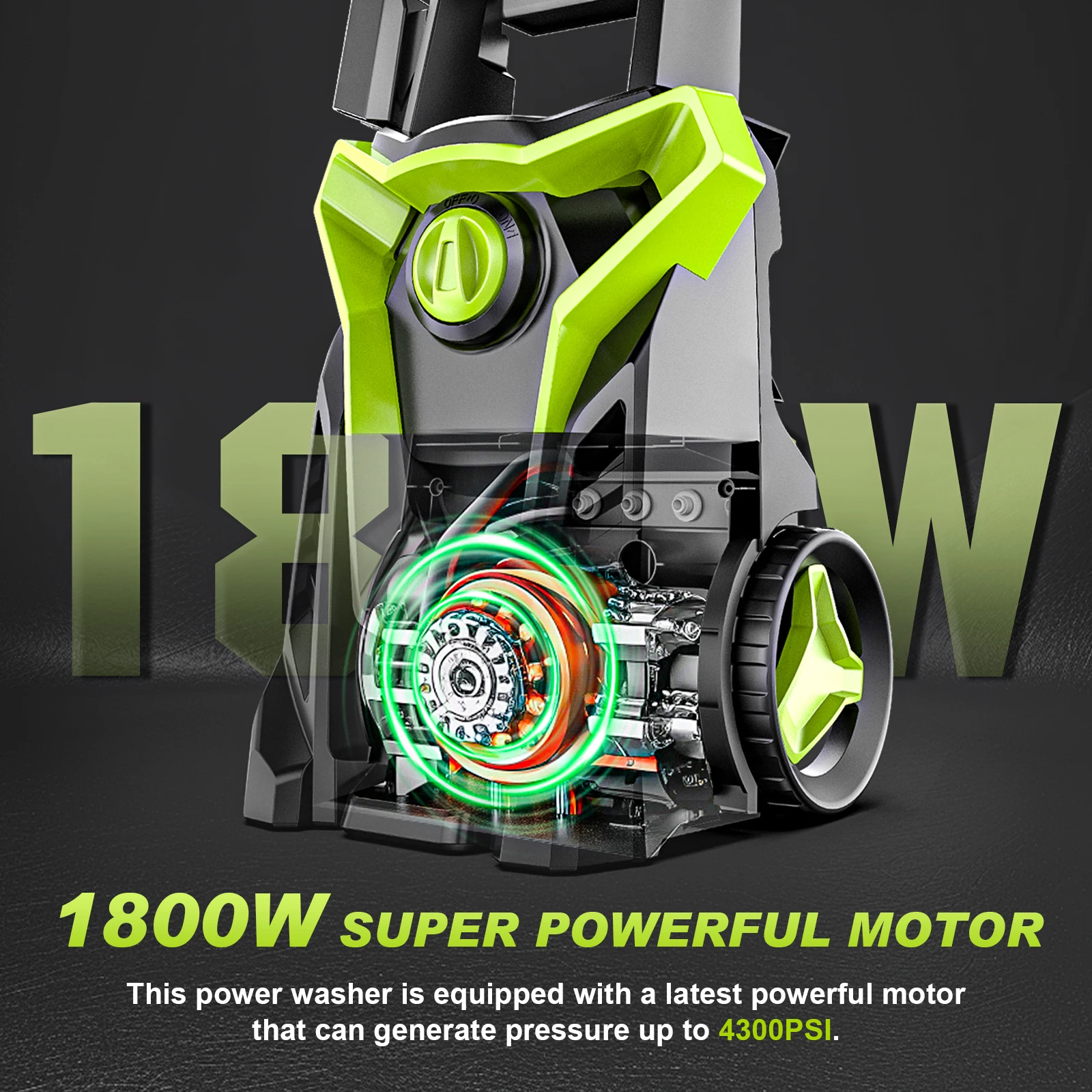 Gasam 4800PSI 1800 واط الكهربائية جهاز تنظيف يعمل بالضغط العالي آلة غسل سيارات بندقية حديقة غسل المياه بندقية رذاذ 180 ° فوهة قابلة للتعديل #4