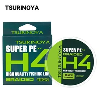 TSURINOYA-sedal de pesca trenzado de 4 hebras, 4LB, 6LB, 8LB, juego de mesa ligero, H4, 150m, multifilamento de PE, línea AJING de fundición larga