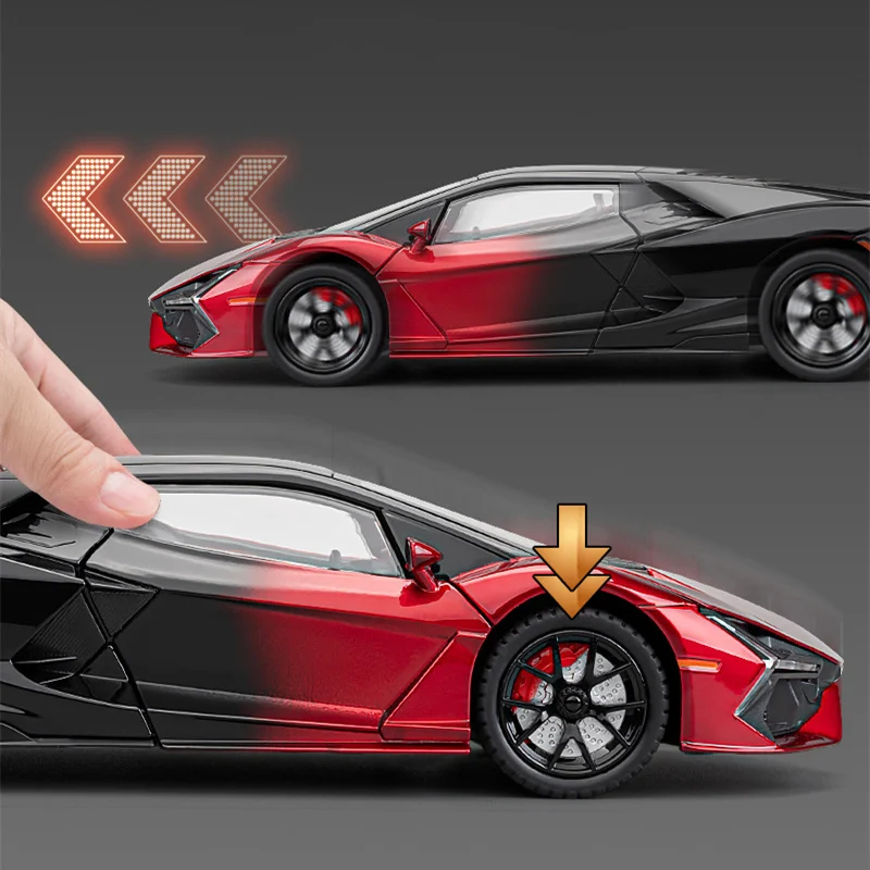 1:24 Revuelto Alloy Sports Car Model Diecast Metal Racing Car Vehicles Model Simulation Sound and Light Collection Kids Toy Gift