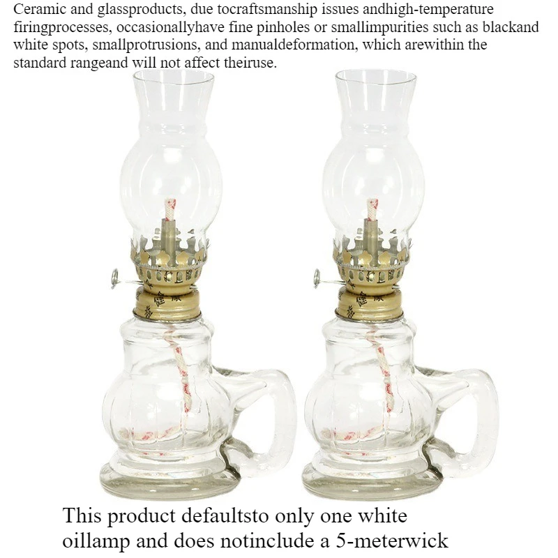 1/2 stuks retro winddichte glazen lamp mini kerosine olielampen met handvat voor gebruik binnenshuis noodverlichting kerst bruiloft decor