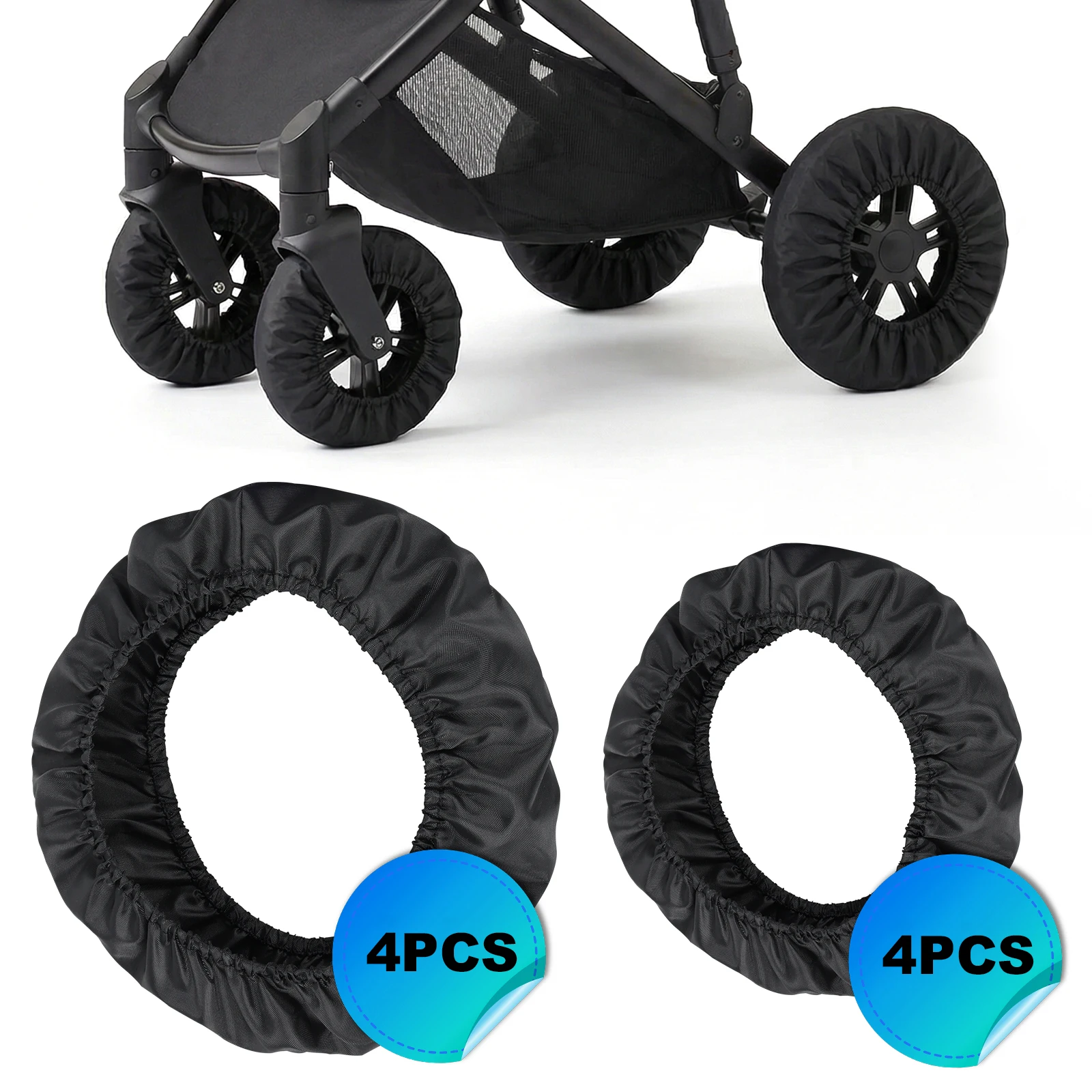 

Комплект из 8 чехлов для колес детской коляски, пылезащитные накладки на шины для инвалидных колясок, защита от грязи для колес детских колясок и прогулочных стульчиков, аксессуары