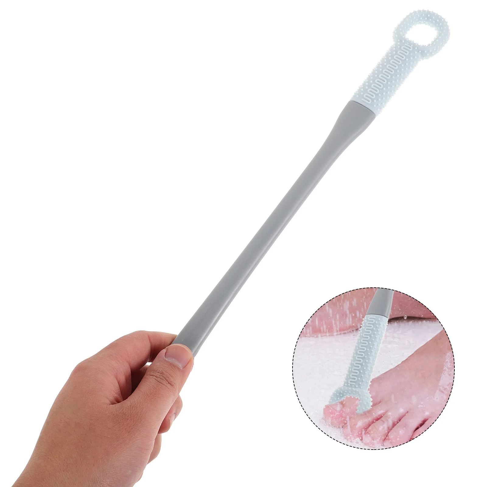 أداة تقشير رأس فرشاة ناعمة بمقبض طويل لتنظيف فجوة أصابع القدم وإزالة الجلد الميت وتصميم حجر الخفاف #2