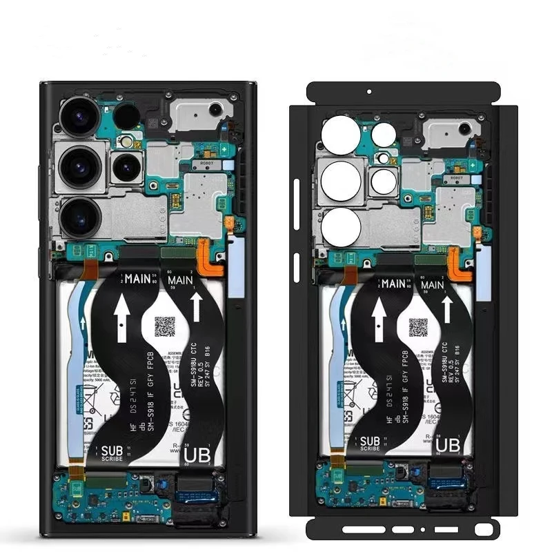 3M Decalcomania colorata per Samsung Galaxy S24 S23 S25Ultra Plus Pellicola proteggi schermo posteriore Cover 3M Wrap Adesivo opaco