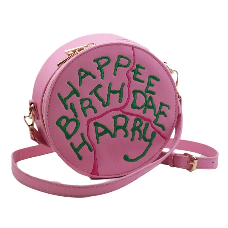 Harrise Magician Boy Embroidered Hagrid Pink Cake Bag Potter School of Witchcraft and Wizardry Train Platform Student Coin Purse