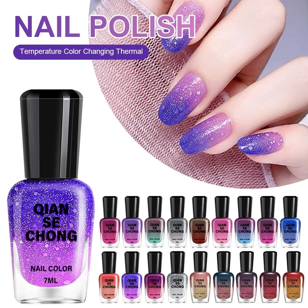 

Fast Drying Shiny Sequins Temperature Changing Nail Polish Changing Thermal Gradient Nail Varnish Temperature Control Nail Oil