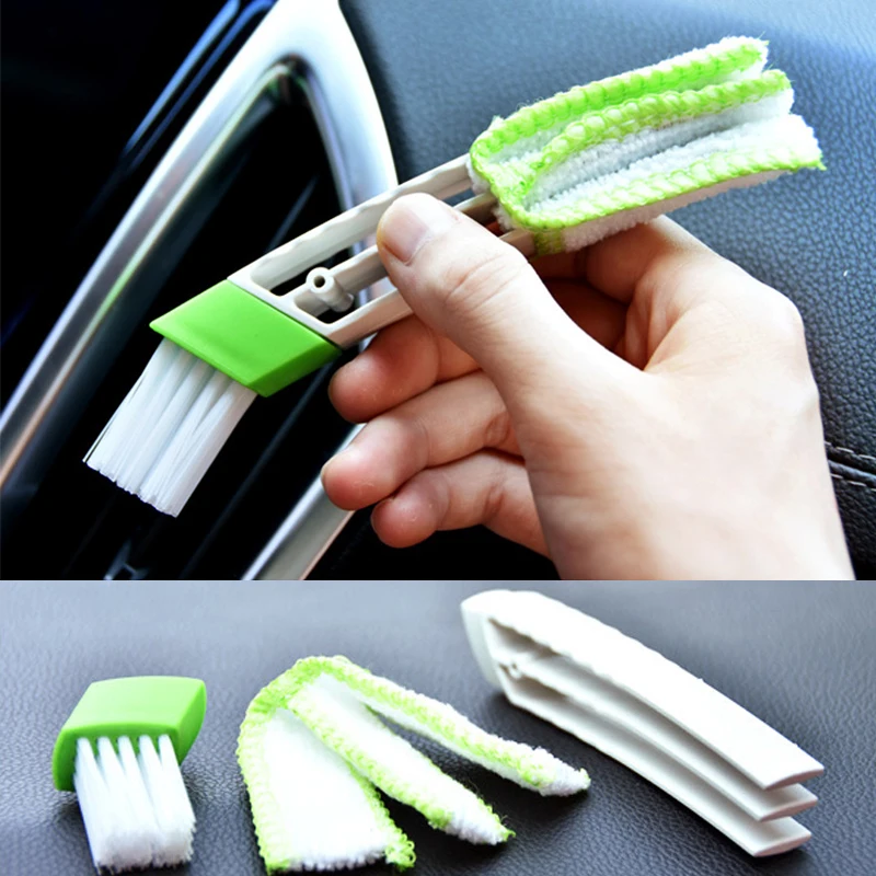 1/2Pcs Car Air Vent Cleaning Brush Double Head Car Cleaning Brush Plastic Air Conditioner  Dashboard Auto Interior Accessories