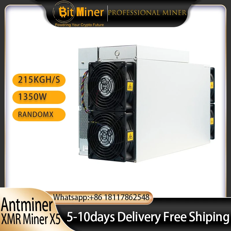 

Bitmain Antminer X5 212K 1350W Asic XMR Miner RandomX Mining Algorithm Air-cooling Blockchain Equipment Crypto Hardware