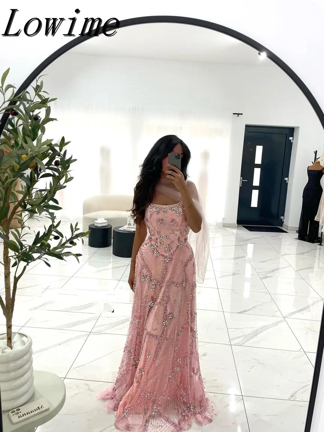 أزياء حمالة الديكور السباغيتي حزام أكمام فساتين السهرة الرسمية الوردي حفلة عيد ميلاد الحفلة الراقصة حسب الطلب