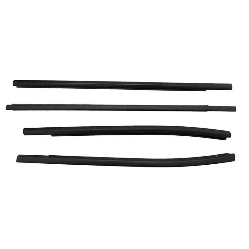 4Pcs/Set Car Window Weather Strips Fit For Ford Ranger 2012-2020 (4 doors) Car Glass Waterproof Black Rubber Sealing Strips