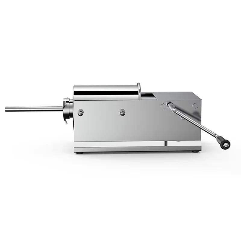 HR3LW 7lb Horizontal Sausage Stuffer 2 Speed Stainless Steel Meat Filler 3 Liter Capacity for Home Commercial Kitchen Use