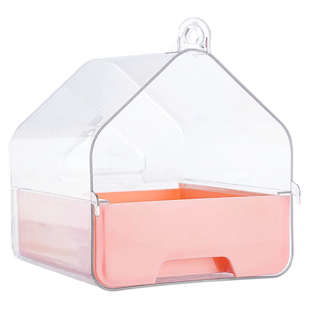 

1pcs Clear Bath Box For Cage Parrot Bathing Transparent Pet Bathtub With Drawer Design Portable Lightweight Easy Clean External