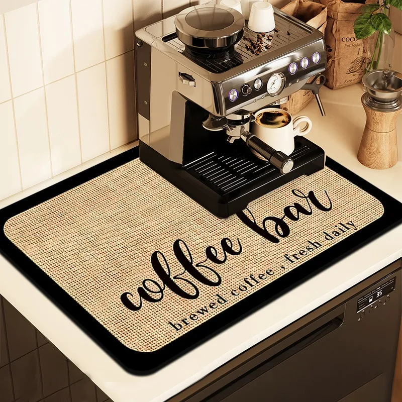 Kieselgur-Erde-Küchenmatte, Waschbecken-Wasserhahn, saugfähig, für Badezimmer, Waschtisch, Thekenmatte, Kaffeemaschine, Trockenunterlage, rutschfest, schnell trocknend
