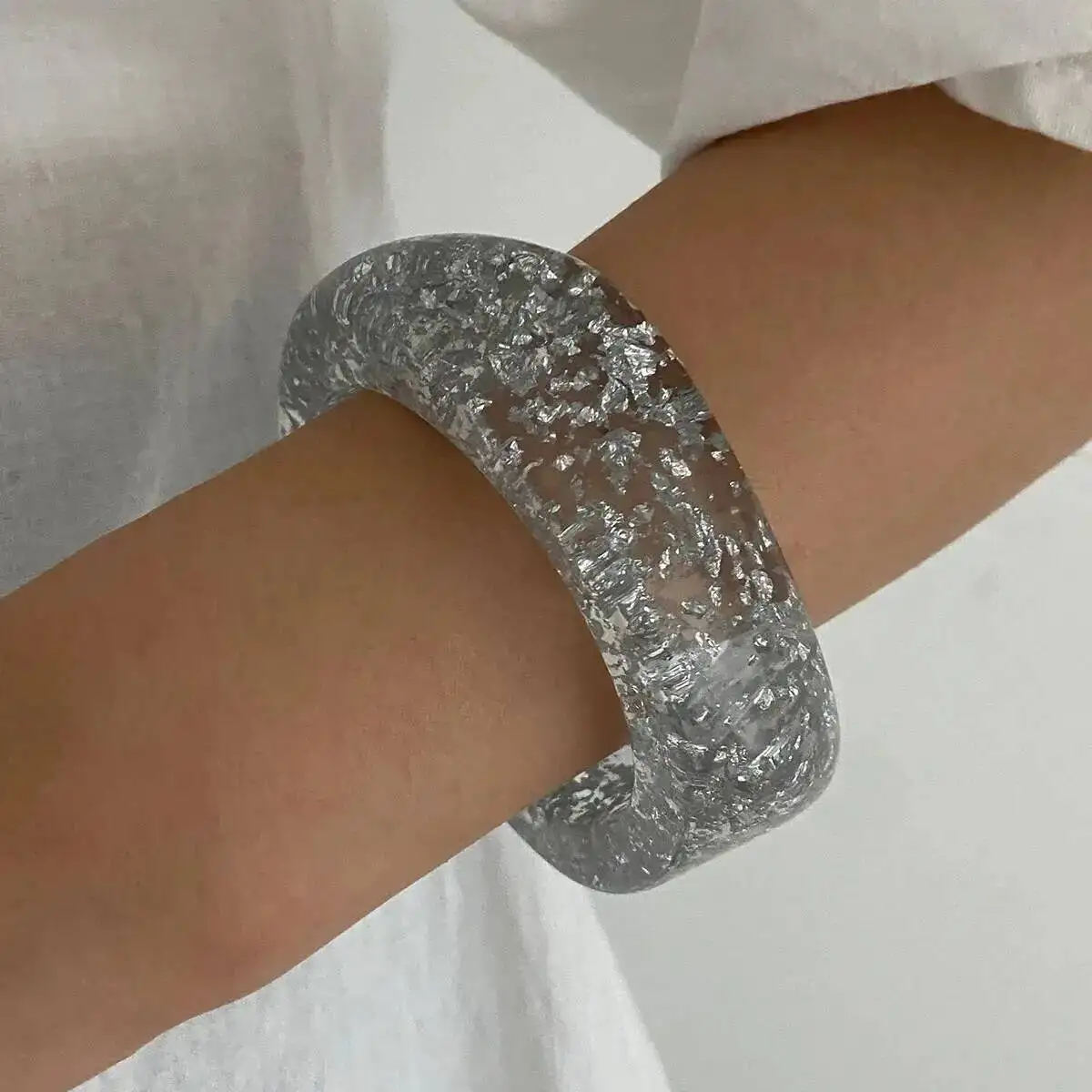 الهيب هوب الراتنج الاكريليك غير النظامية واسعة سوار الشرير هندسية سميكة الإسورة للنساء زوجين مجوهرات الإكسسوار 3 أنماط