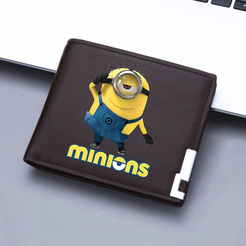 Minionses Folding Wallets Cartoon Anime Card Bags Men Fashion Large Capacity Short Purse Cute Pocketbook Moneybag Birthday Gifts