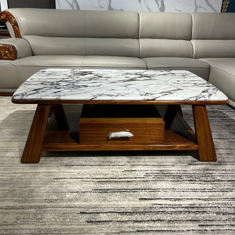 

New Chinese ebony solid wood TV cabinet coffee table combination modern simple size living room furniture