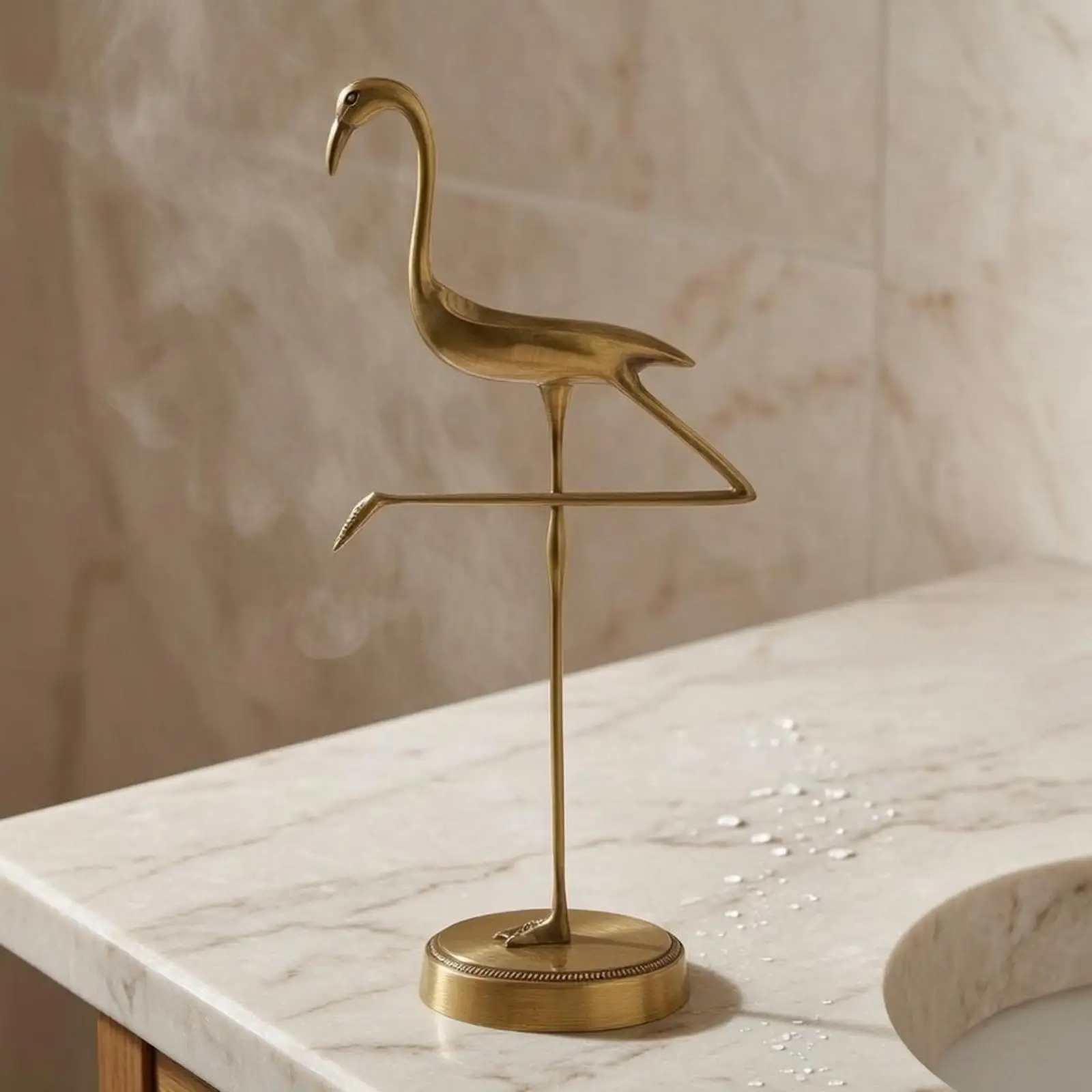 Brass Towel and Tissue Rack Easy to Clean Crane Towel Rack Rust-Resistant