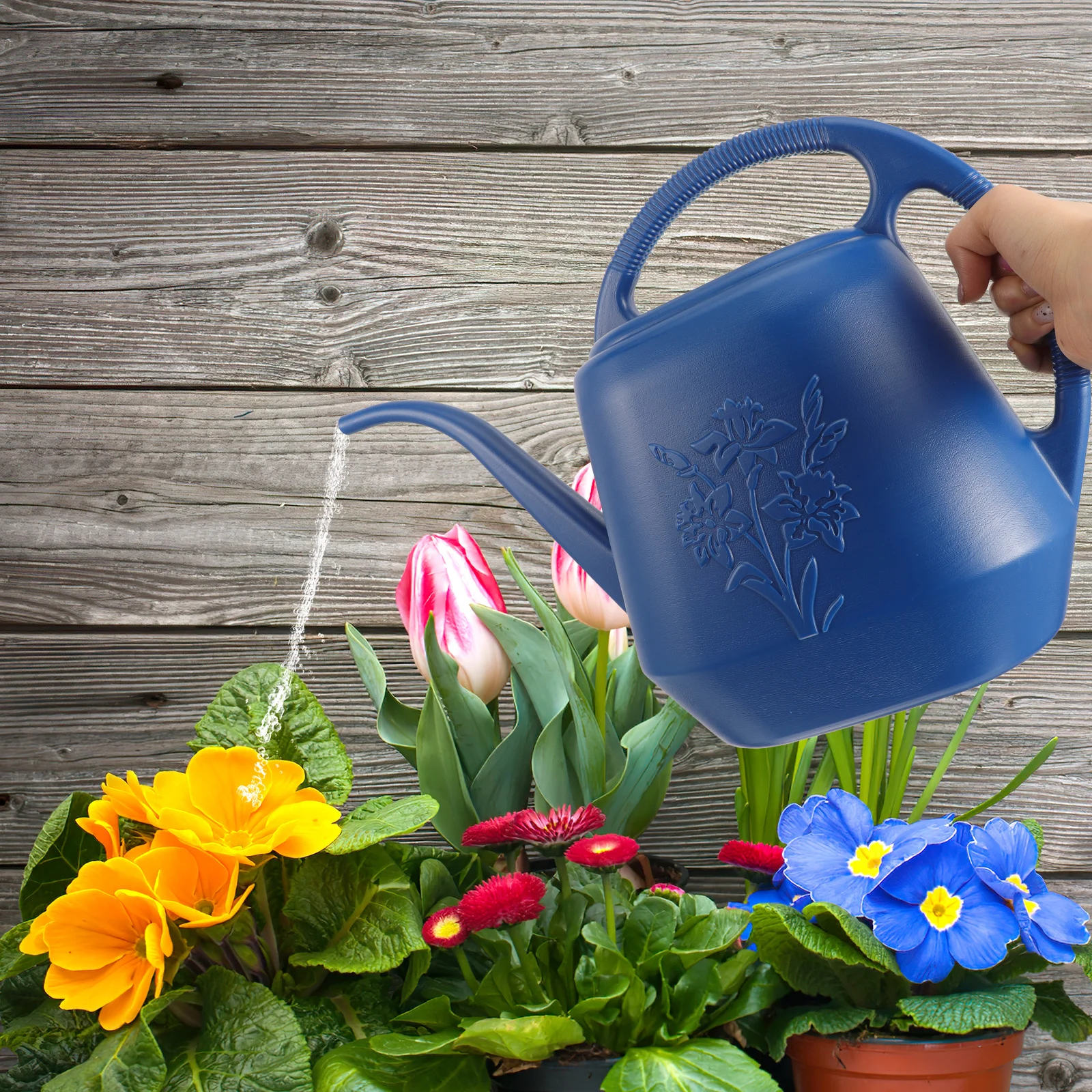 Arrosoir en plastique avec bec Long, grande ouverture, poignée ergonomique pour plantes d'intérieur, bouilloire de jardinage d'herbe, petite