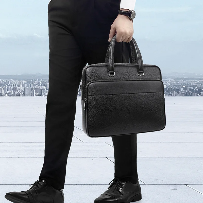 Fashion Handbag Business Trend High-end Feel Men's Luxury Men Bag Casual Genuine Messenger Leather Man Bags Commuter Briefcase
