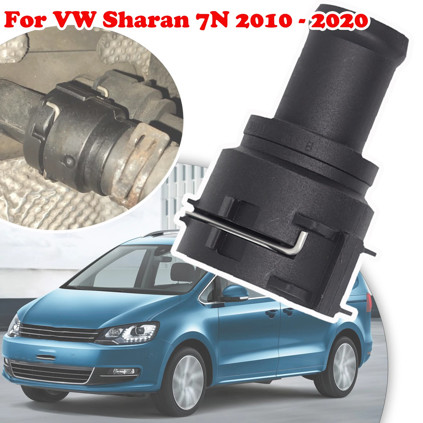 For VW Sharan 7N 2010 2011 - 2020 Car Radiator Coolant Hose Flange Quick Acting Coupling Adapter Pipe Connector with Clip Seal