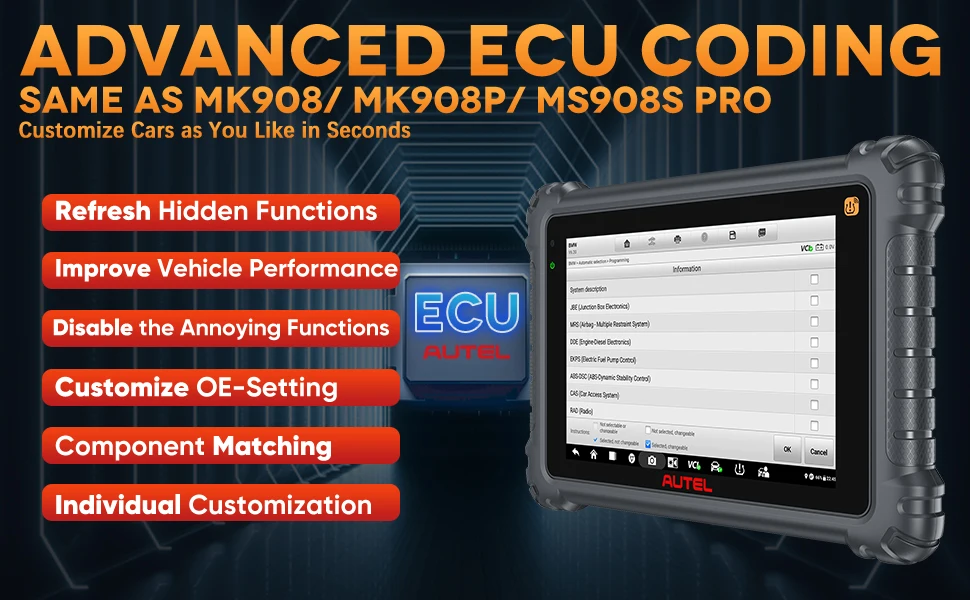 Autel MaxiCOM MK906S Pro2-TS MK906S Pro-TS Auto-TPMS-Programmierdiagnosetool ECU-Codierung aller Systeme OBD2-Diagnosescanner – Detail 7