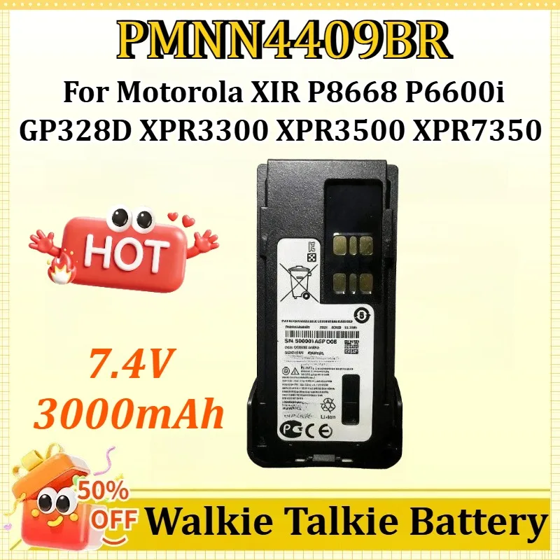 

PMNN4409BR Type-C Charging Battery for Motorola XIR P8668 P6600i GP328D XPR3300 XPR3500 XPR7350 APX 1000 DP4401 Two Way Radios