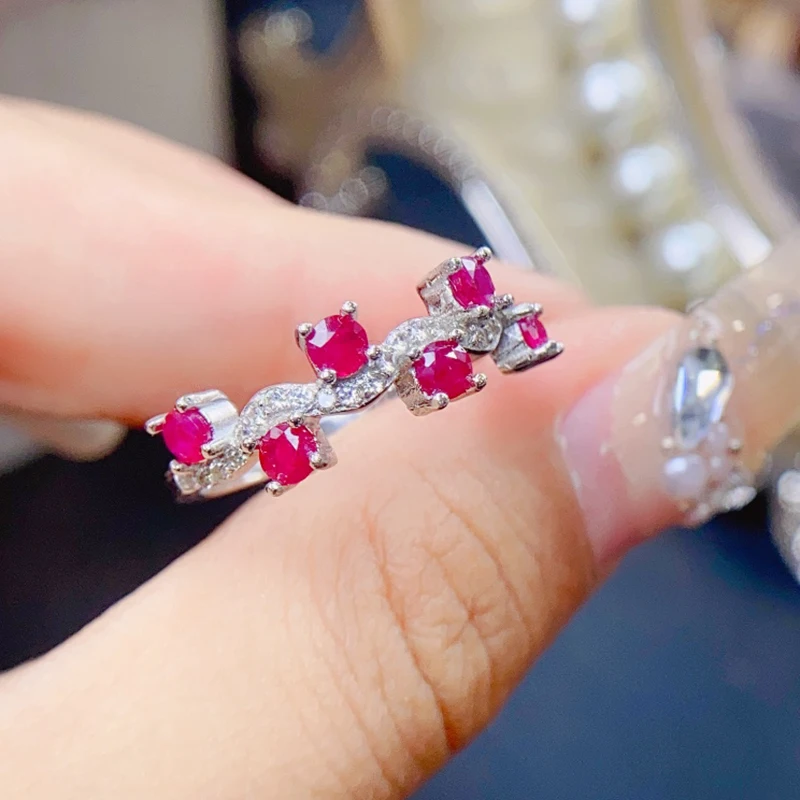 Natural Ruby Rings for women silver 925 jewelry luxury gem stones 18k gold plated free shiping items