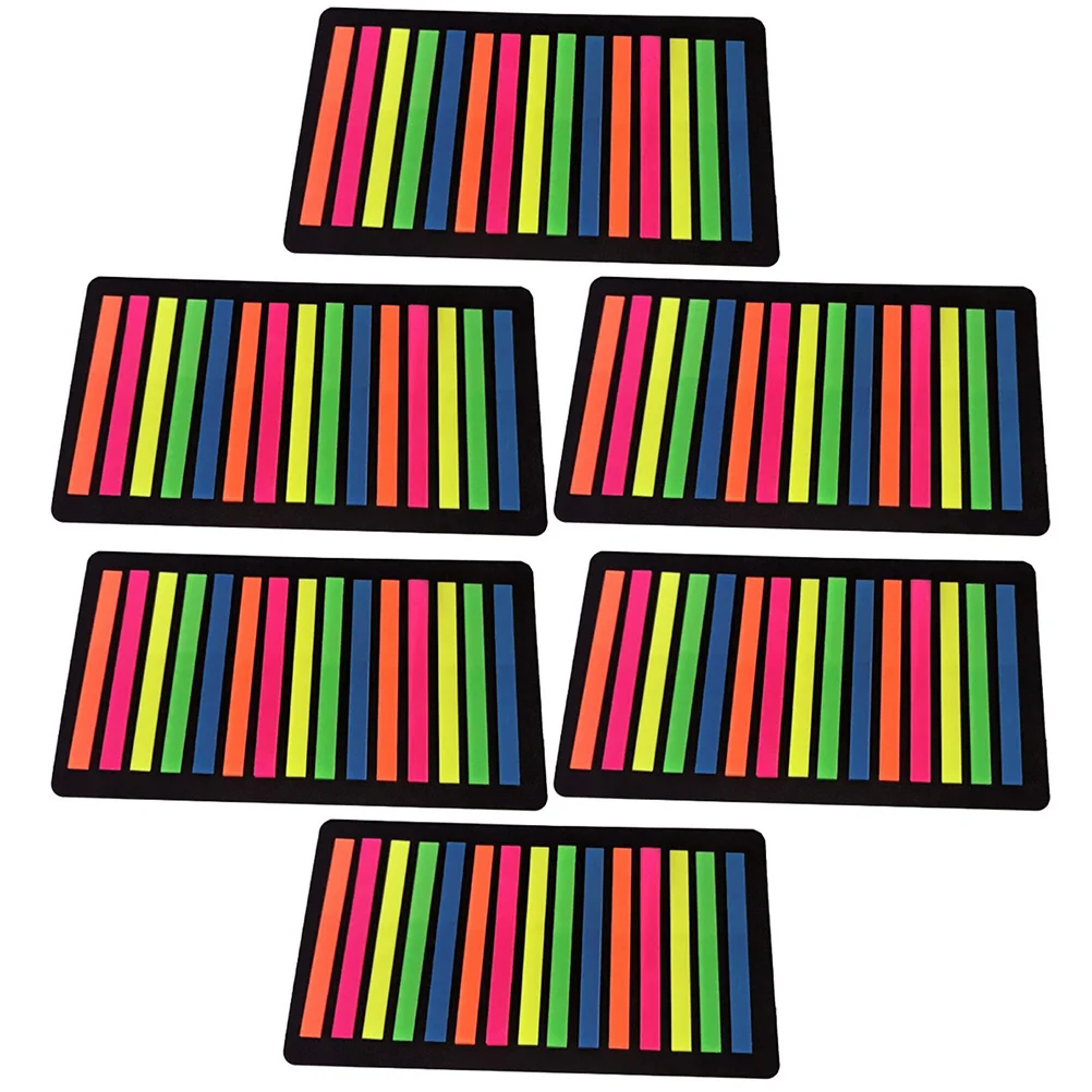 

6 Books Index Sticker Highlight Strips Transparent Sentence Markers Guided Reading Page Professional Notes Stickers Office