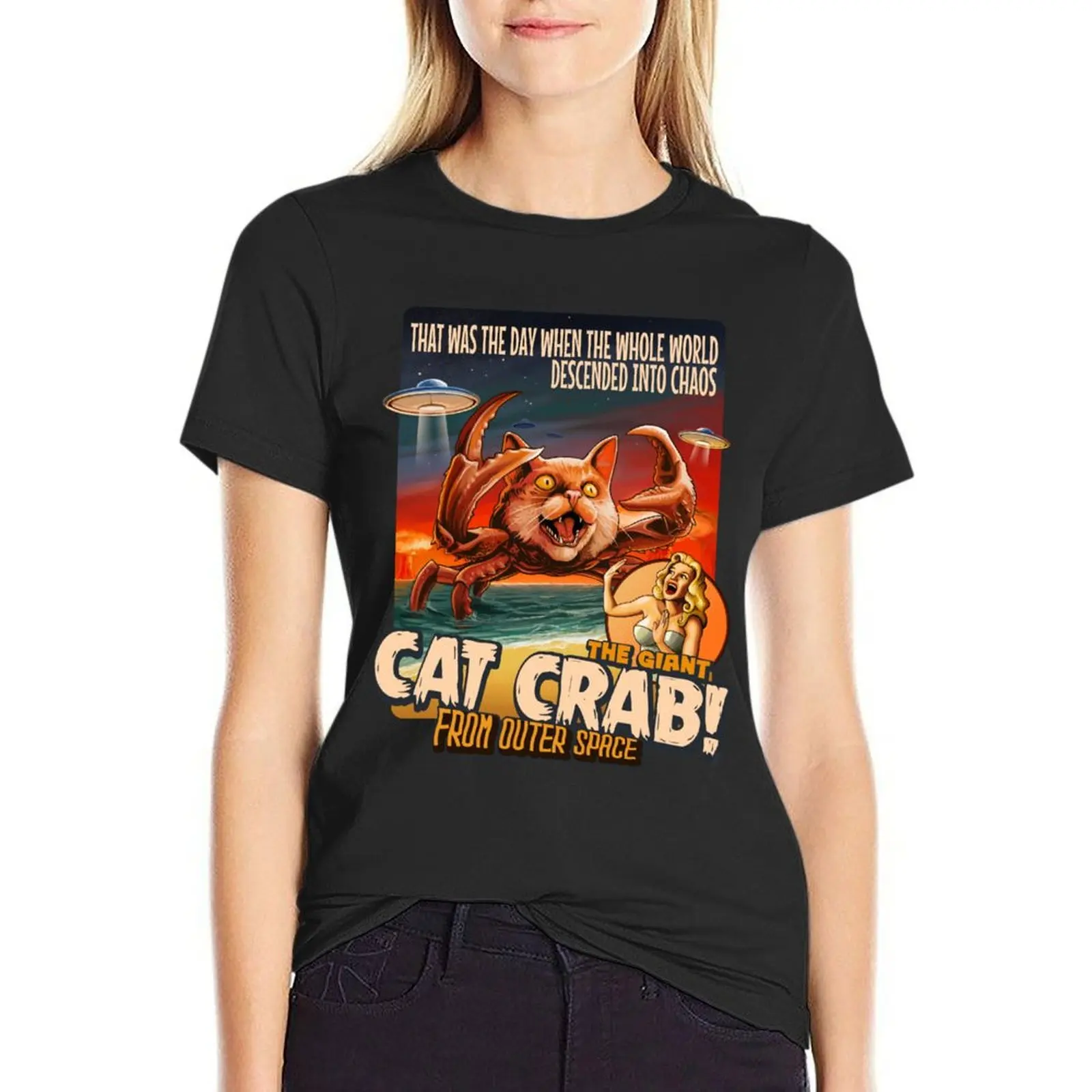 The Giant Cat Crab T-Shirt animal print shirt for girls sports fans t-shirt dress for Women long