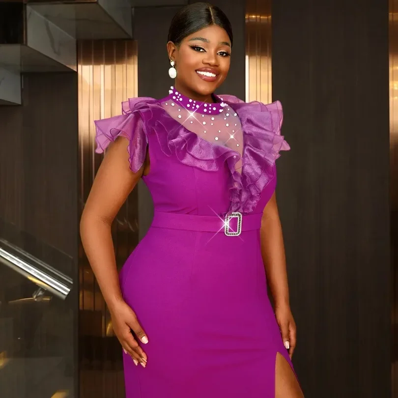 

Customized Ankara Dresses Elegant Dress Women for Wedding Party Summer African Sleeveless Plus Size Midi Dress Dashiki African C