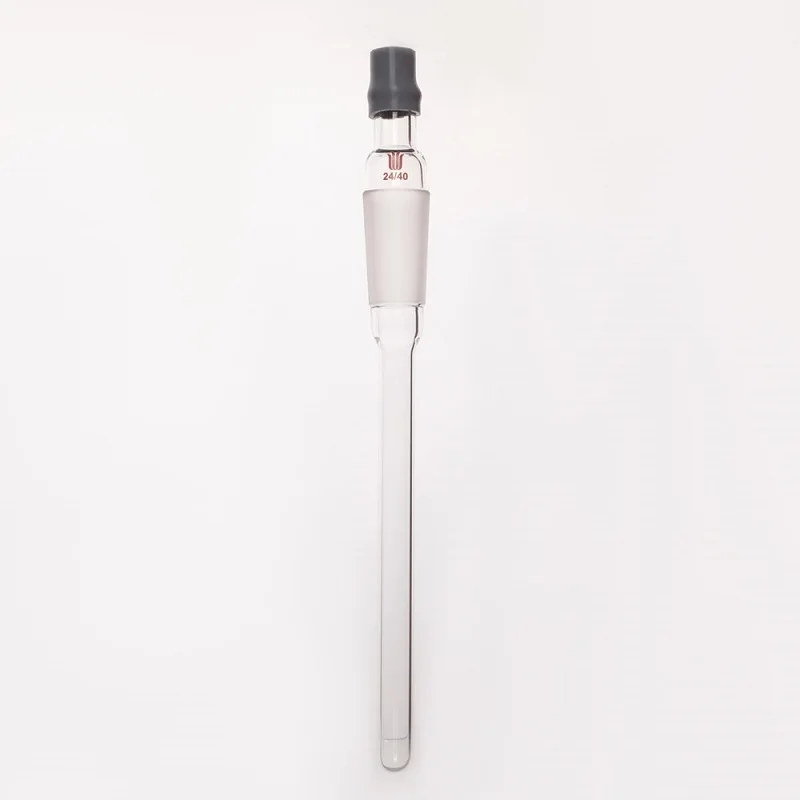 SYNTHWARE Thermowell with rubber cap, Joint 24/40, For the side interface of the flask, Borosilicate glass, T1724