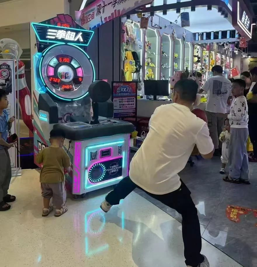Factory Sale Three-Punch Boxing Arcade Game Machine Kids 6+ Years Wooden Iron Street Amusements English Coin-Operated Online