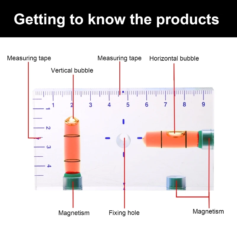 Inclinómetro Horizontal y Vertical multifuncional con característica brillante, medidores nivelación fluido naranja uso