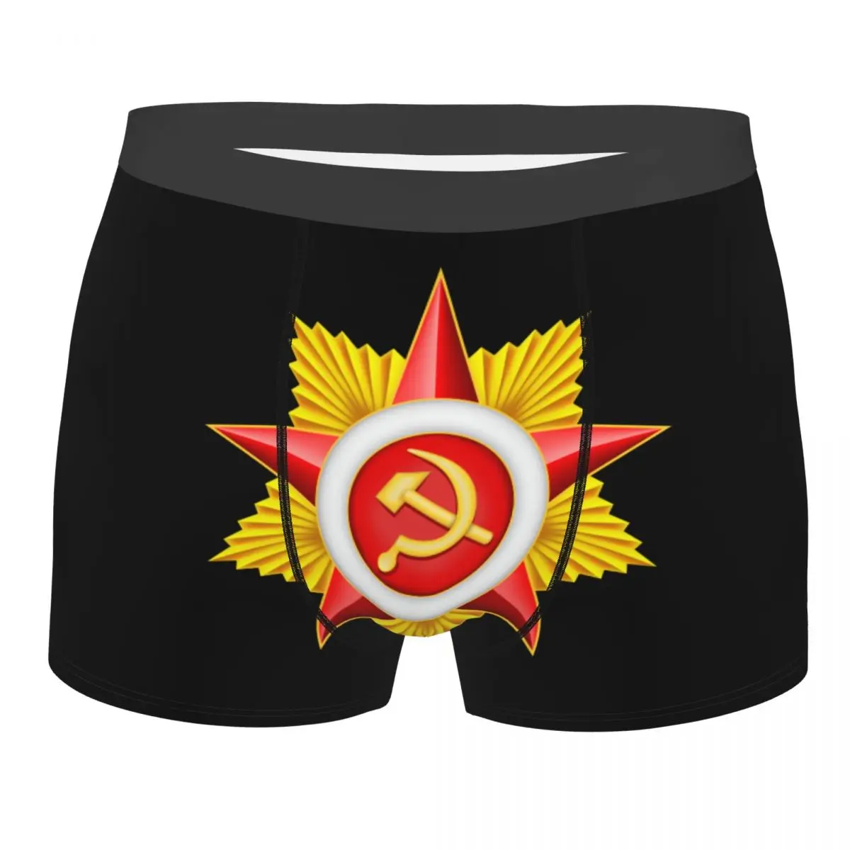 Custom Red Srar Soviet Union Underwear Male Russian CCCP USSR Socialist Flag Boxer Shorts Panties Briefs Breathable Underpants