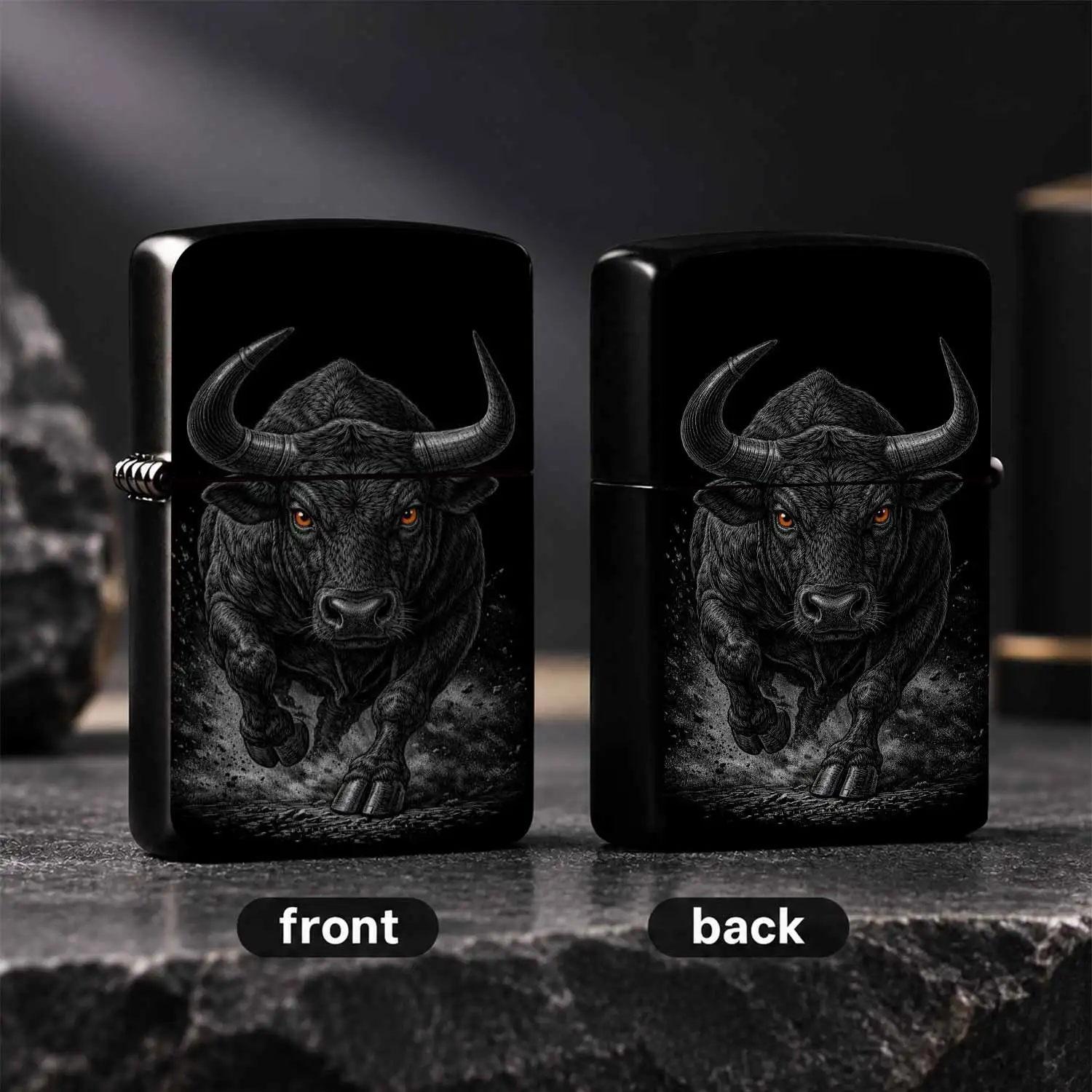 Bold Charging Bull Themed Pocket Lighter, Fits Outdoor Commuting Daily All Scenarios, Ideal Gift Choice For Family Friends Personal Use, Striking Stylish Design Showcases Unique Vibe, Exquisite D A Humorous And Interesting Lighter