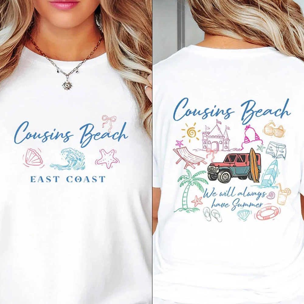Cousins Beach Shirt TSITP  Tv ShowThe Summer I Turned Pretty 2 Sides T-Shirt Team Conrad Belly Jeremiah Tees Retro Y2k 90s Tops