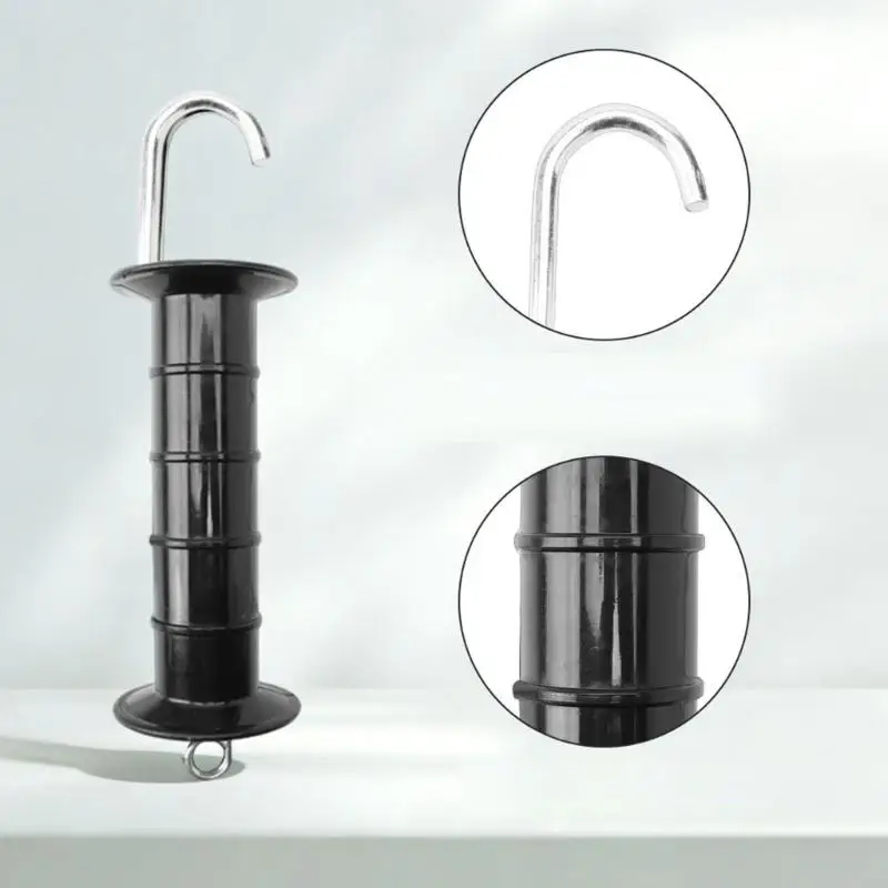 Electric Fence Gate Hardware Set with Circular Fittings and Screw-In Threaded Mounts, Coated Carbon Steel and Insulating M4YD
