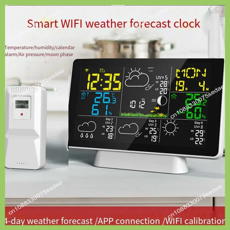 Y19A LCD Weather Station Wireless Digital Thermometer Indoor/Outdoor Thermome Hygrometer With Wireless Outdoorsensor EU Plug Dur