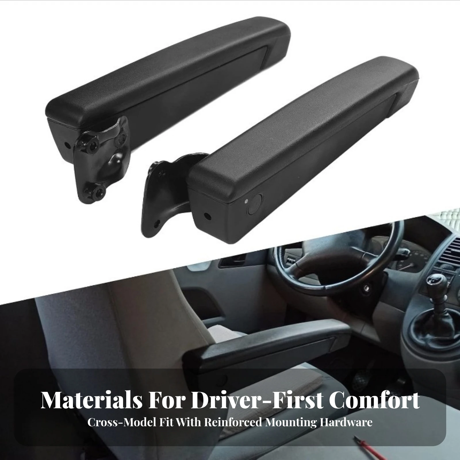 Adjustable Seat Armrest Supportive Seat Armrest with Mounting Hardware Long-Lasting Stable for Drivers, Automotive Seats, Trucks