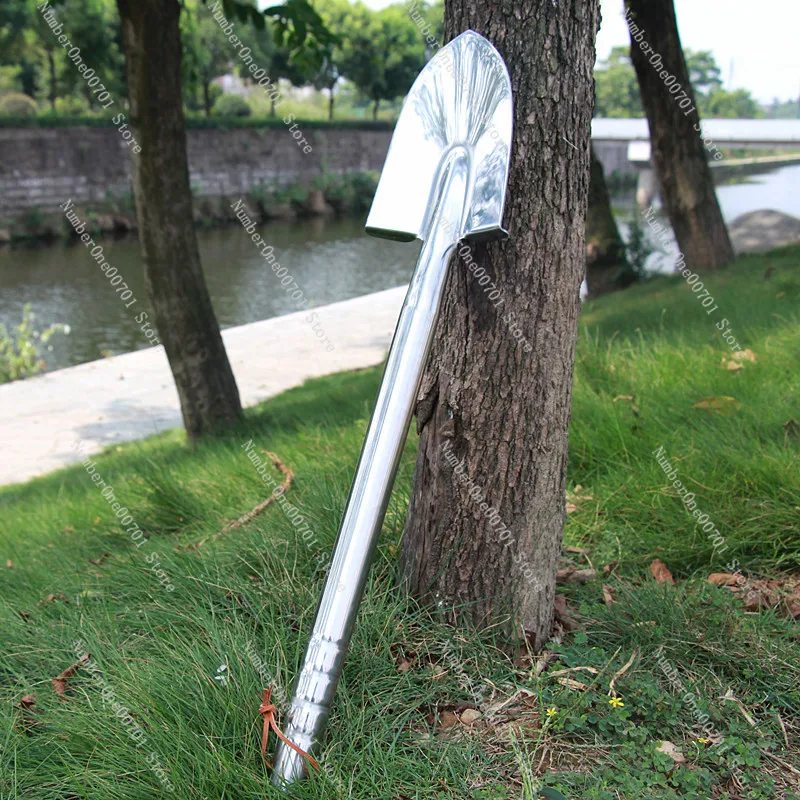 Pointed Stainless Steel Garden Spade Multi-Purpose Farm Shovel for Digging Soil Loosening Trowel for Tree Planting