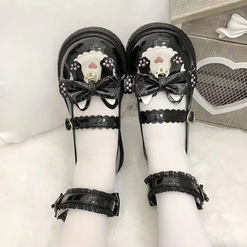 Japanse Harajuku Stijl Zomer Lolita Schattig Meisje Zoete Sandalen Strikje Kawaii Chic Mary Janes Schoenen Gemengde Kleur Ronde Neus Casual