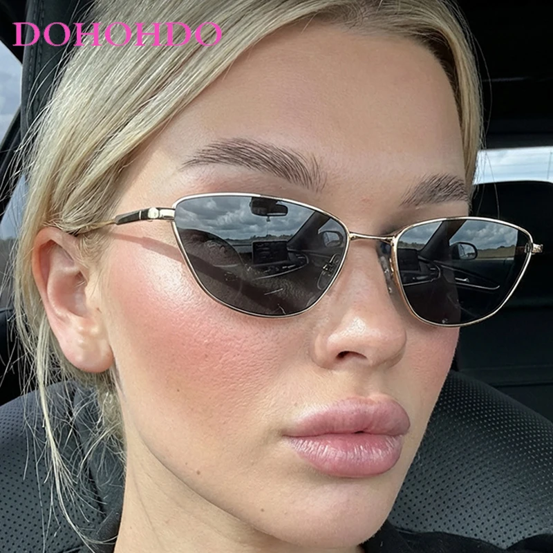 

2026 Popular Metal Small Cat Eye's Women Sunglasses New Luxury Designer Punk Men Sunglass Outdoor Travel Shade Eyeglasses UV400