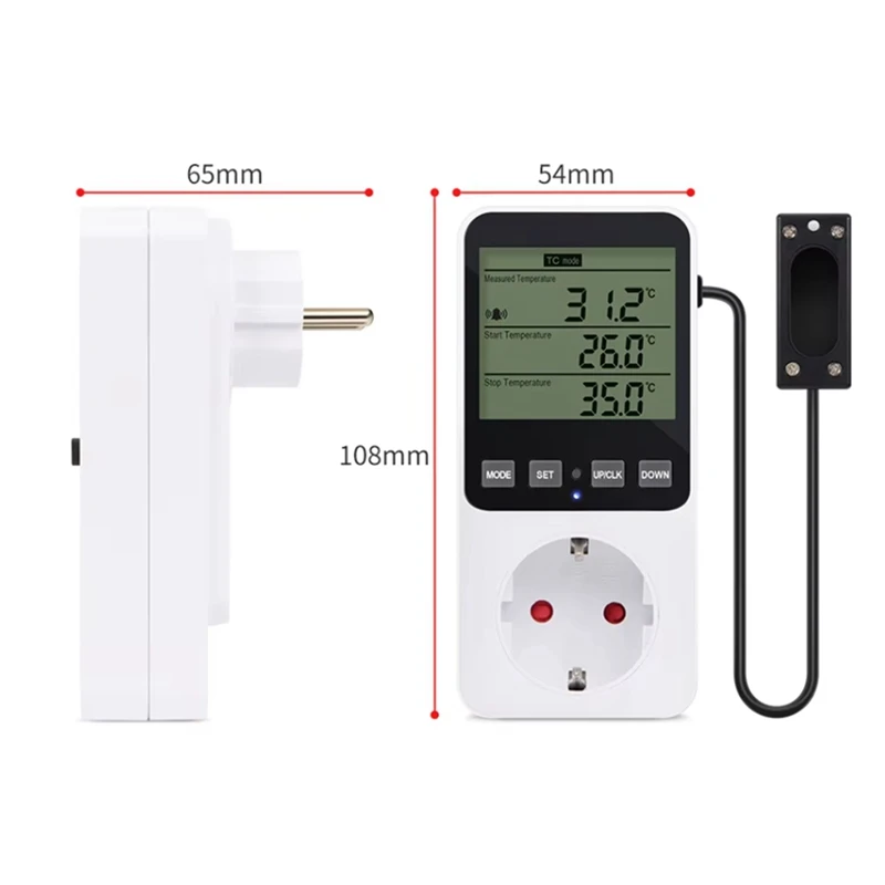N11R- Digital Display Temperature And Humidity Controller Socket Thermostat Heating And Cooling Regulator Smart Socket EU Plug