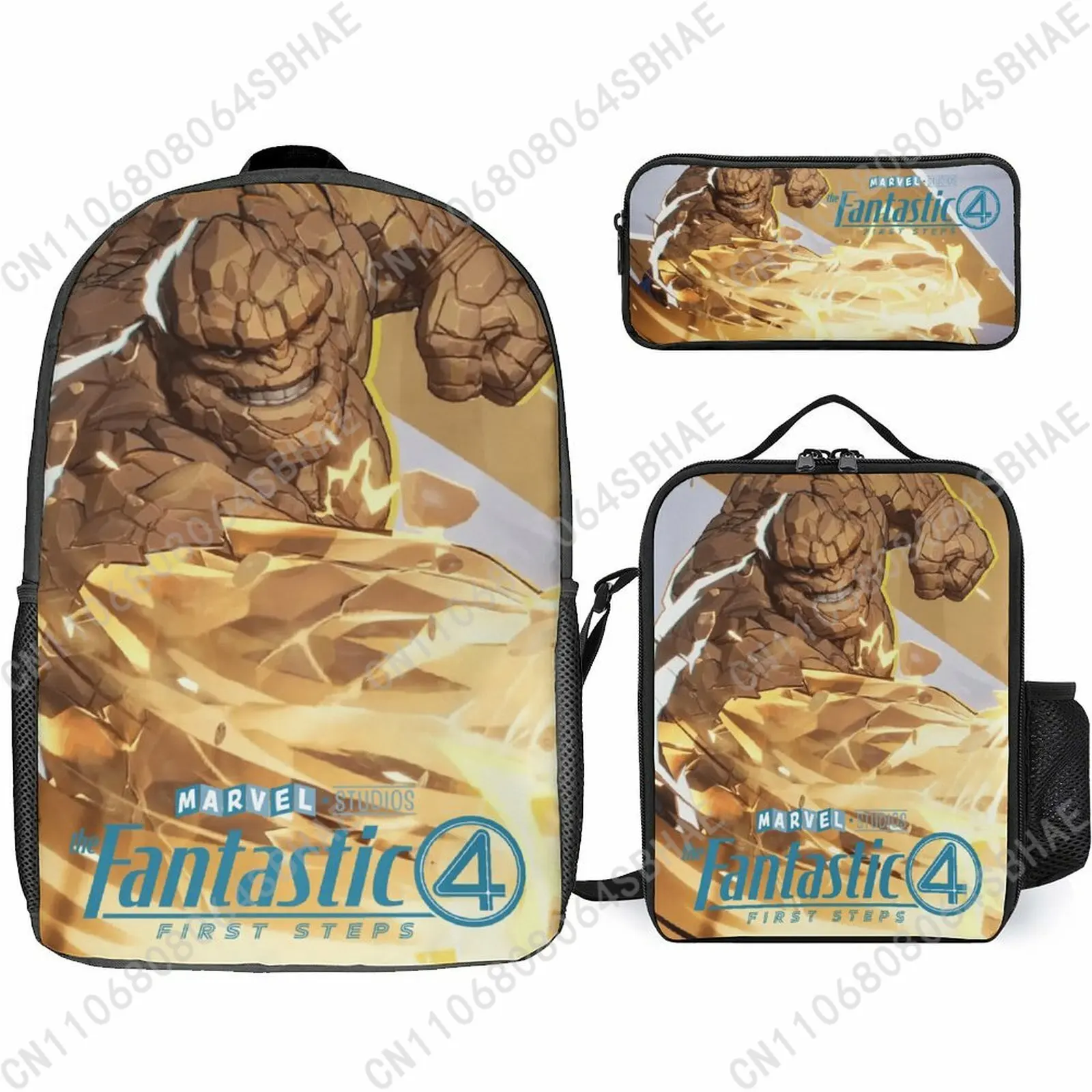 

Marvel Things School Backpack For Teen Middle High School Students 3Pcs Bookbag Lunch Tote Bag Pencil Pouch Cosplay