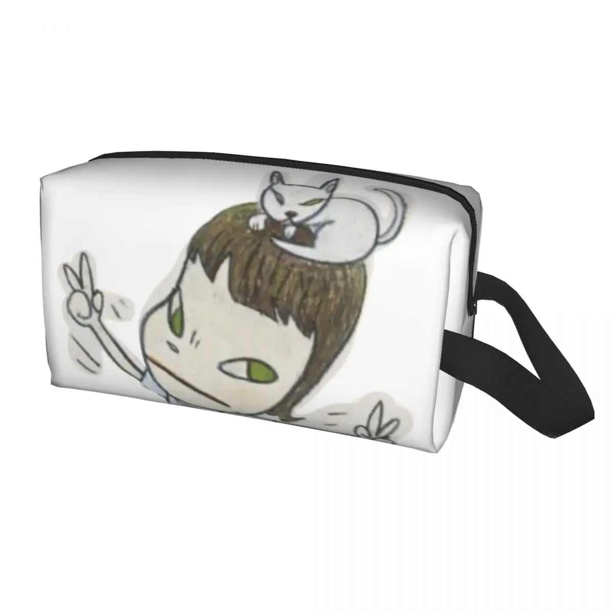 Kawaii Yoshitomo Nara Japanese Manga Anime Travel Toiletry Bag Women Cosmetic Makeup Organizer Beauty Storage Dopp Kit - view 3