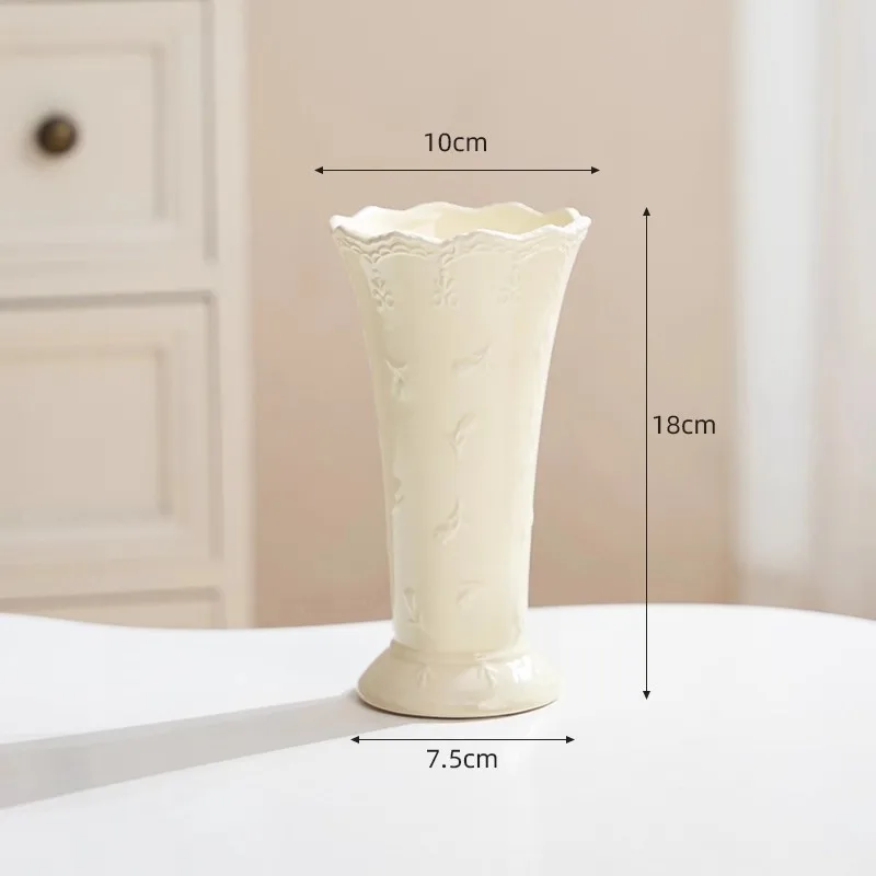 Vase decoration, living room dining table, ceramic, new Chinese style hydroponic, fresh flowers, vintage vase